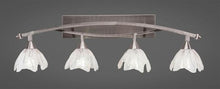 Load image into Gallery viewer, Bow 4 Light Bath Bar Shown In Brushed Nickel Finish with 7" Ice Glass