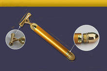 Load image into Gallery viewer, 24 Karat Gold Plated Constant Pulse Facial Massager, Water Proof - Five Vibration Pulse Settings - Kiss Your Face - Electric Massager, Gold