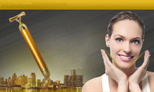 Load image into Gallery viewer, 24 Karat Gold Plated Constant Pulse Facial Massager, Water Proof - Five Vibration Pulse Settings - Kiss Your Face - Electric Massager, Gold