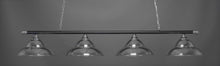 Load image into Gallery viewer, Oxford 4 Light Bar Shown In Chrome And Matte Black Finish With 16" Double Bubble Metal Shades