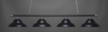 Load image into Gallery viewer, Oxford 4 Light Bar Shown In Chrome And Matte Black Finish With 16" Double Bubble Metal Shades