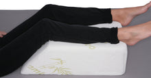 Load image into Gallery viewer, Deluxe Comfort Bamboo Leg Elevating Position Wedge Pillow, 22" x 15" x 7" - Orthopedic Medical Grade Foam - Cushioned Bamboo Pillow Cover - Pre-Post Surgery Specialty Pillow - Bed Wedge, Beige