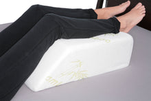 Load image into Gallery viewer, Deluxe Comfort Bamboo Leg Elevating Position Wedge Pillow, 22" x 15" x 7" - Orthopedic Medical Grade Foam - Cushioned Bamboo Pillow Cover - Pre-Post Surgery Specialty Pillow - Bed Wedge, Beige
