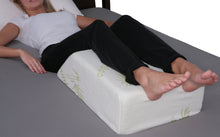 Load image into Gallery viewer, Deluxe Comfort Bamboo Leg Elevating Position Wedge Pillow, 22" x 15" x 7" - Orthopedic Medical Grade Foam - Cushioned Bamboo Pillow Cover - Pre-Post Surgery Specialty Pillow - Bed Wedge, Beige