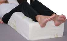 Load image into Gallery viewer, Deluxe Comfort Bamboo Leg Elevating Position Wedge Pillow, 22" x 15" x 7" - Orthopedic Medical Grade Foam - Cushioned Bamboo Pillow Cover - Pre-Post Surgery Specialty Pillow - Bed Wedge, Beige