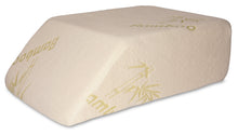 Load image into Gallery viewer, Deluxe Comfort Bamboo Leg Wedge Pillow, 30.5" x 20" x 10" - Orthopedic Medical Grade Foam - Cushioned Bamboo Pillow Cover - Pre-Post Surgery Specialty Pillow - Bed Wedge, Blue