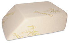 Load image into Gallery viewer, Deluxe Comfort Bamboo Leg Wedge Pillow, 30.5" x 20" x 10" - Orthopedic Medical Grade Foam - Cushioned Bamboo Pillow Cover - Pre-Post Surgery Specialty Pillow - Bed Wedge, Blue