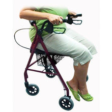 Load image into Gallery viewer, Aluminum Rollator with Fold Up and Removable Back Support, Padded Seat, 6" Casters with Loop Locks