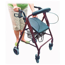 Load image into Gallery viewer, Aluminum Rollator with Fold Up and Removable Back Support, Padded Seat, 6" Casters with Loop Locks