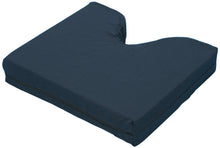 Load image into Gallery viewer, Flotation Gel Coccyx Wheelchair Cushion wNavy Rip-Stop Zippered Cover - L 16" x H 3" x W 18"