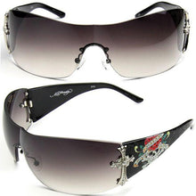 Load image into Gallery viewer, Ed Hardy Cross Sunglasses EHA Cross Black