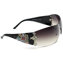 Load image into Gallery viewer, Ed Hardy Cross Sunglasses EHA Cross Black
