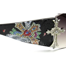 Load image into Gallery viewer, Ed Hardy Cross Sunglasses EHA Cross Black