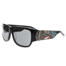 Load image into Gallery viewer, Ed Hardy Ehs-040 Surf Or Die Sunglasses - Black/Gray