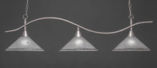 Load image into Gallery viewer, Swoop 3 Light Bar Shown In Brushed Nickel Finish With 16" Crystal Glass