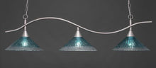 Load image into Gallery viewer, Swoop 3 Light Bar Shown In Brushed Nickel Finish With 16" Crystal Glass