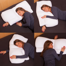 Load image into Gallery viewer, Better Sleep Cloud Microbead Pillow, Large - Patented Arm-Tunnel Design Improves Hand And Arm Circulation - Light Air Cloud Microbeads - Perfect Side And Stomach Sleeper Pillow - Bed Pillow, White