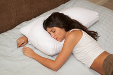 Load image into Gallery viewer, Better Sleep Cloud Microbead Pillow, Large - Patented Arm-Tunnel Design Improves Hand And Arm Circulation - Light Air Cloud Microbeads - Perfect Side And Stomach Sleeper Pillow - Bed Pillow, White