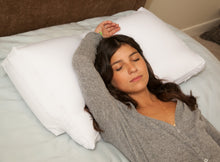 Load image into Gallery viewer, Better Sleep Cloud Microbead Pillow, Large - Patented Arm-Tunnel Design Improves Hand And Arm Circulation - Light Air Cloud Microbeads - Perfect Side And Stomach Sleeper Pillow - Bed Pillow, White