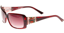 Load image into Gallery viewer, Ed Hardy Heart &amp; Dagger Sunglasses Burgundy Gradient 58 15 135