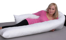 Load image into Gallery viewer, Deluxe Comfort Xtra Long Full Length Body Pillow, 102" L x 15" W - Prenatal Pregnancy Pillow - Over Eight Feet Long - Full Body Side Sleeper - Body Pillow, White