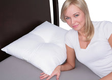 Load image into Gallery viewer, Deluxe Comfort Stress Free Side Sleeper Pillow - Therapeutic Ear Comfort - Medicinal Ear Pressure Relief - Perfect Side And Stomach Sleeper - Bed Pillow, White