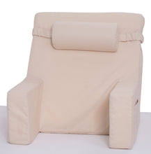 Load image into Gallery viewer, Deluxe Comfort Bed Lounger Bedrest Pillow, 24" x 24" x 15.5" - Orthopedic Grade Firm Foam - Removable Neck Roll Cervical Pillow - Specialty Medical Pillow - Bed Rest Pillow, Off-White