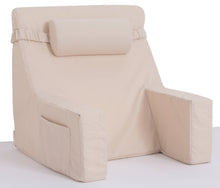 Load image into Gallery viewer, Deluxe Comfort Bed Lounger Bedrest Pillow, 24" x 24" x 15.5" - Orthopedic Grade Firm Foam - Removable Neck Roll Cervical Pillow - Specialty Medical Pillow - Bed Rest Pillow, Off-White