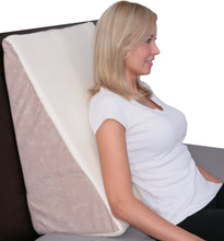 Load image into Gallery viewer, Deluxe Comfort Memory Foam Bed Wedge, 25" x 24" x 7" - Therapeudic Back Pain Relief - Orthopedic Grade Foam - Easy Care Washable Zipper Cover - Bed Wedge, Beige