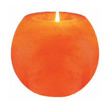 Load image into Gallery viewer, Ball Salt Candleholder Hand Carved - Apple Shape Himalayan Crystal Salt 1 Tealight Candle Holder