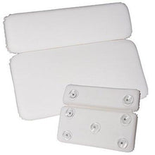 Load image into Gallery viewer, Bath Luxury Comfort - White 2-Panel Vinyl Bathtub Pillow with Relaxing Neck /Shoulder Foam - Hot Tub Spa Pillows for Pain Free Pleasure