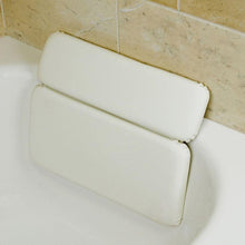 Load image into Gallery viewer, Bath Luxury Comfort - White 2-Panel Vinyl Bathtub Pillow with Relaxing Neck /Shoulder Foam - Hot Tub Spa Pillows for Pain Free Pleasure