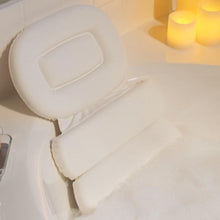 Load image into Gallery viewer, Deluxe Comfort Luxury Jacuzzi Bath Pillow, 15" x 12" x 4" - Spa Quality Premium Vinyl - Hot Tub Safe 3-Panel Cushion - Long Lasting Easy To Clean - Bath Pillow, White