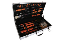 Load image into Gallery viewer, Pushette Professional 18 Piece Stainless Steel Barbecue Grill Set - Comercial Grade Aluminum Carrying Case - Patented Pushette Magnetic BBQ Skewers - Heat Guard Handles - Barbecue Tool Set, Aluminum