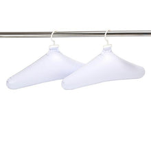 Load image into Gallery viewer, FREE GIFT - Deluxe Comfort Inflatable Travel Clothes Hanger - Rounded Edges Prevent Hanger Crease - Deflates For Compact Storage - Light Weight Easy On Closets - Clothes Hangers, White