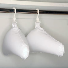 Load image into Gallery viewer, FREE GIFT - Deluxe Comfort Inflatable Travel Clothes Hanger - Rounded Edges Prevent Hanger Crease - Deflates For Compact Storage - Light Weight Easy On Closets - Clothes Hangers, White