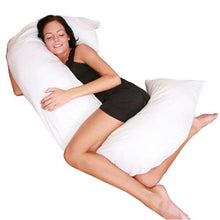Load image into Gallery viewer, Deluxe Comfort C Shaped Full Body Pillow - Total Body Length - Prenatal Pregnancy Pillow - Full Body Side Sleeper - Body Pillow, White