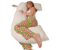 Load image into Gallery viewer, Deluxe Comfort C Shaped Full Body Pillow - Total Body Length - Prenatal Pregnancy Pillow - Full Body Side Sleeper - Body Pillow, White