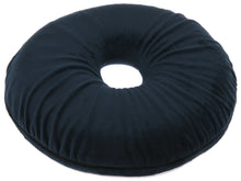Load image into Gallery viewer, Anti-Microbial Latex Foam Donut Shaped Coccyx Cushion, 14" Diameter - Orthopedic Grade Foam - Specialty Medical Pillow - Removable Machine Washable Hypoallergenic Cover - Lumbar Pillow, Navy Blue