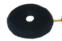 Load image into Gallery viewer, Anti-Microbial Latex Foam Donut Shaped Coccyx Cushion, 14" Diameter - Orthopedic Grade Foam - Specialty Medical Pillow - Removable Machine Washable Hypoallergenic Cover - Lumbar Pillow, Navy Blue