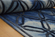 Load image into Gallery viewer, Handmade Wool Modern Blue 5' x 8' CH-2166-B Area Rug