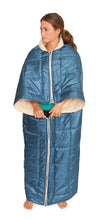 Load image into Gallery viewer, Deluxe Comfort My Cozy Blanket Wrap - Hot and Cold Thermal Blanket Spa Wraps with Sleeves - Blanket with Sleeves Super Soft Fleece - One Size Fits Most - Blankets, Blue