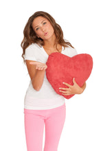 Load image into Gallery viewer, Deluxe Comfort Scarlet Red Valentine Heart Plush Decorative Pillow - Soft Cotton - Snuggly Soft - Heart Shaped Emoji - Throw Pillow, Scarlet Red