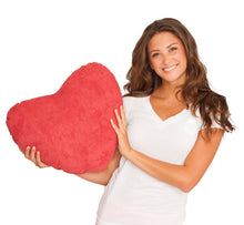 Load image into Gallery viewer, Deluxe Comfort Scarlet Red Valentine Heart Plush Decorative Pillow - Soft Cotton - Snuggly Soft - Heart Shaped Emoji - Throw Pillow, Scarlet Red