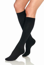 Load image into Gallery viewer, Jobst Women's 8 - 15 Mmhg Knee High Pattern Trouser Socks - Black - Medium