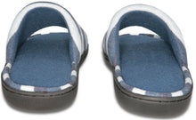 Load image into Gallery viewer, Mens Mesh Memory Foam Slippers Blue/White 9-10