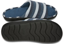 Load image into Gallery viewer, Mens Mesh Memory Foam Slippers Blue/White 11-12