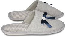 Load image into Gallery viewer, Ribbon Memory Foam Slippers Grey 9-10