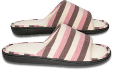 Load image into Gallery viewer, Mens Mesh Memory Foam Slipper- Pink/Brown 9-10
