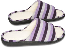 Load image into Gallery viewer, Mens Mesh Memory Foam Slippers Purple/Black 11-12